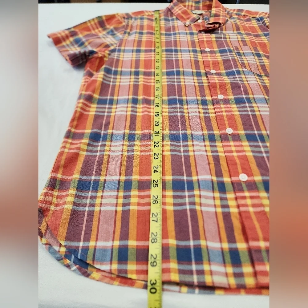 J. Crew Multicolor Plaid Short Sleeve Button Down Shirt Men’s Size XL